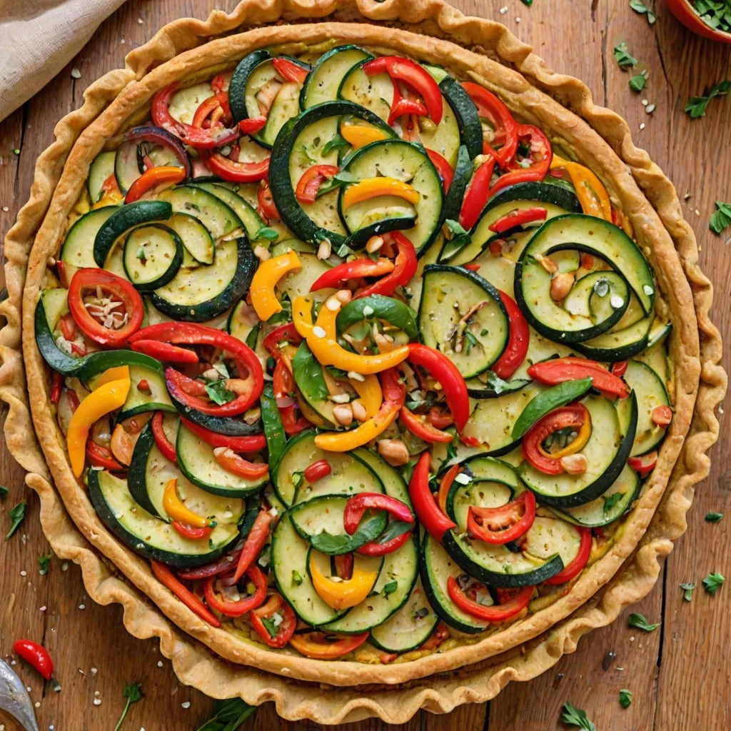 Wegańska tarta z cukinią i papryką – przepis na aromatyczną tartę.
