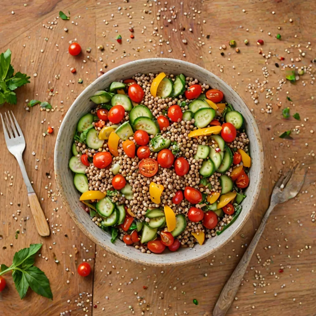 Sałatka z kaszą jaglaną i warzywami – lekka i odżywcza propozycja.