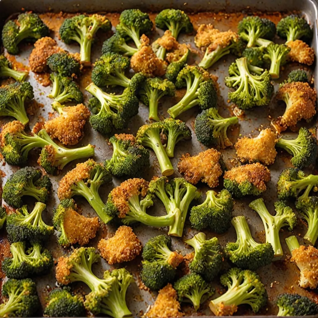 Pieczony brokuł w pikantnej panierce – przepis na zdrową przekąskę.