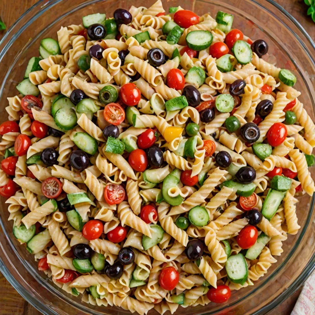 Sałatka z makaronem – najlepsza propozycja wegetariańska.